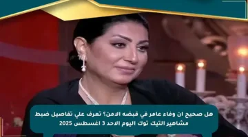 هل صحيح أن وفاء عامر في قبضة الأمن؟ تعرف على تفاصيل ضبط مشاهير التيك توك اليوم الأحد 3 أغسطس 2025